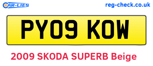 PY09KOW are the vehicle registration plates.