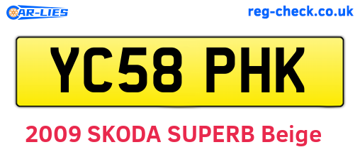 YC58PHK are the vehicle registration plates.