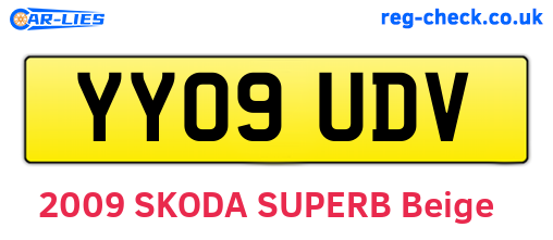 YY09UDV are the vehicle registration plates.