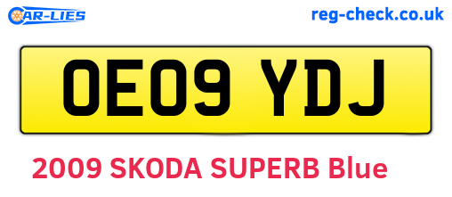 OE09YDJ are the vehicle registration plates.