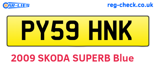 PY59HNK are the vehicle registration plates.