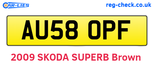 AU58OPF are the vehicle registration plates.