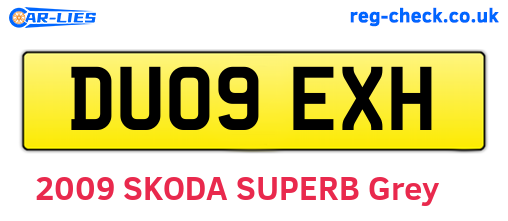 DU09EXH are the vehicle registration plates.