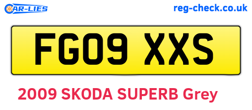 FG09XXS are the vehicle registration plates.