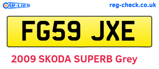FG59JXE are the vehicle registration plates.