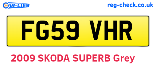 FG59VHR are the vehicle registration plates.