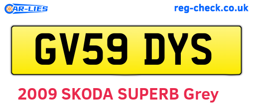 GV59DYS are the vehicle registration plates.