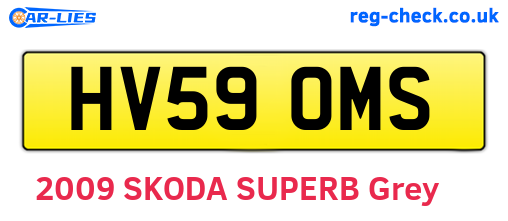 HV59OMS are the vehicle registration plates.