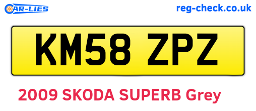 KM58ZPZ are the vehicle registration plates.
