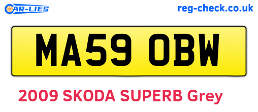 MA59OBW are the vehicle registration plates.