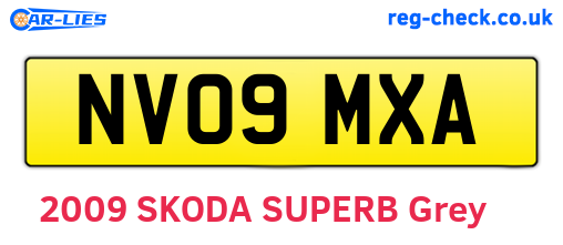 NV09MXA are the vehicle registration plates.