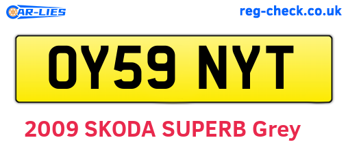 OY59NYT are the vehicle registration plates.