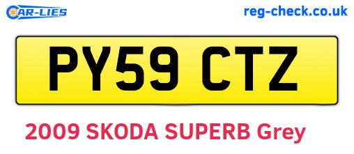 PY59CTZ are the vehicle registration plates.