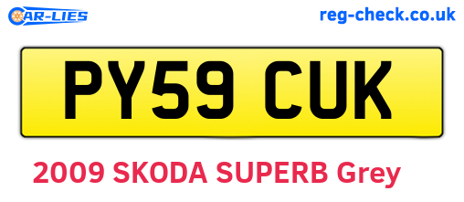 PY59CUK are the vehicle registration plates.