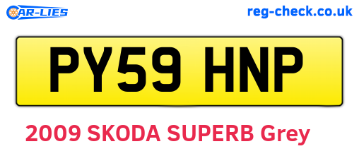 PY59HNP are the vehicle registration plates.