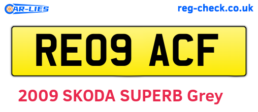 RE09ACF are the vehicle registration plates.
