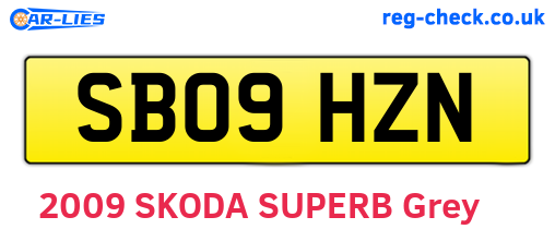 SB09HZN are the vehicle registration plates.