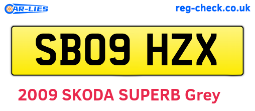 SB09HZX are the vehicle registration plates.