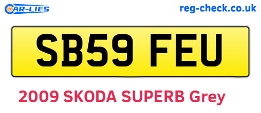 SB59FEU are the vehicle registration plates.
