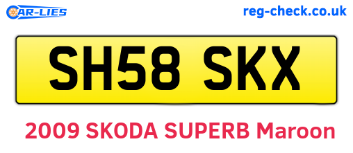 SH58SKX are the vehicle registration plates.