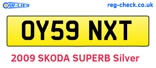 OY59NXT are the vehicle registration plates.