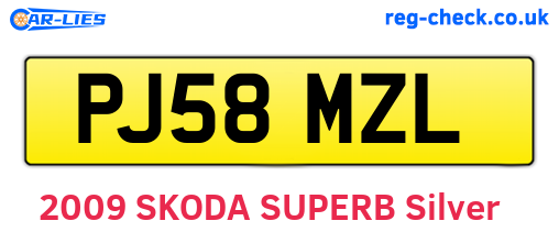 PJ58MZL are the vehicle registration plates.