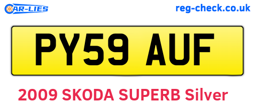 PY59AUF are the vehicle registration plates.
