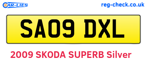 SA09DXL are the vehicle registration plates.
