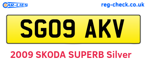 SG09AKV are the vehicle registration plates.
