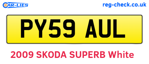 PY59AUL are the vehicle registration plates.