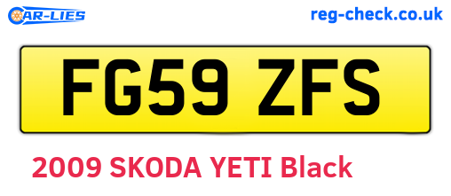 FG59ZFS are the vehicle registration plates.