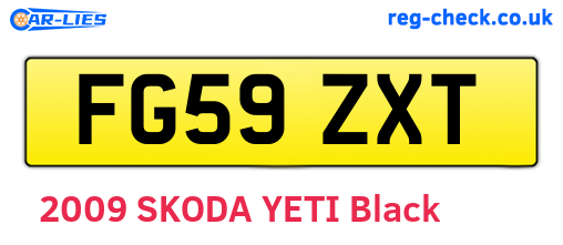 FG59ZXT are the vehicle registration plates.