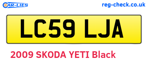 LC59LJA are the vehicle registration plates.