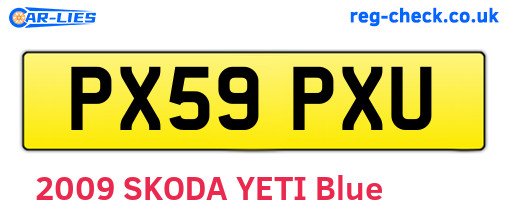 PX59PXU are the vehicle registration plates.