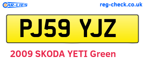 PJ59YJZ are the vehicle registration plates.