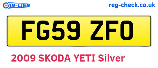 FG59ZFO are the vehicle registration plates.
