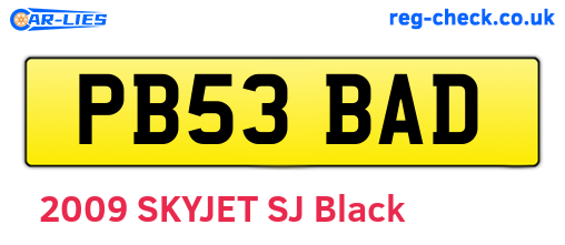PB53BAD are the vehicle registration plates.