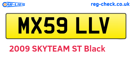 MX59LLV are the vehicle registration plates.