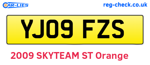 YJ09FZS are the vehicle registration plates.