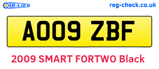 AO09ZBF are the vehicle registration plates.