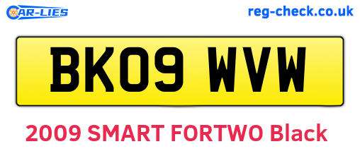 BK09WVW are the vehicle registration plates.