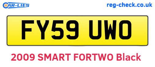 FY59UWO are the vehicle registration plates.