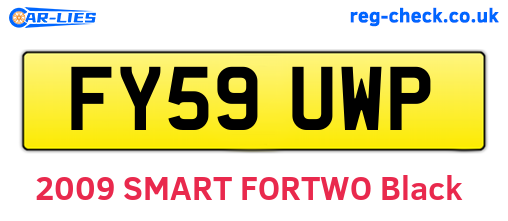 FY59UWP are the vehicle registration plates.