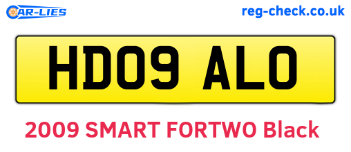 HD09ALO are the vehicle registration plates.