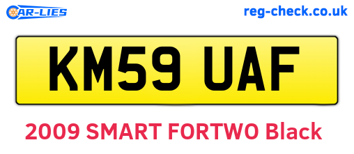 KM59UAF are the vehicle registration plates.