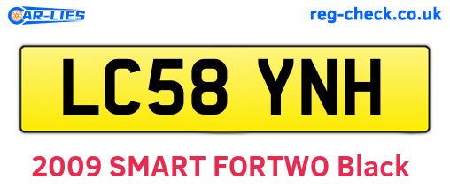 LC58YNH are the vehicle registration plates.