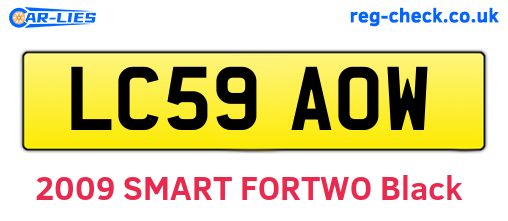 LC59AOW are the vehicle registration plates.