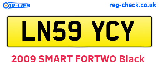 LN59YCY are the vehicle registration plates.