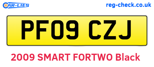PF09CZJ are the vehicle registration plates.