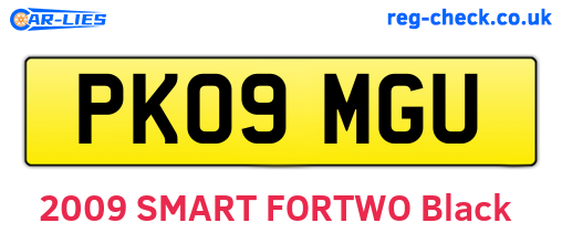 PK09MGU are the vehicle registration plates.